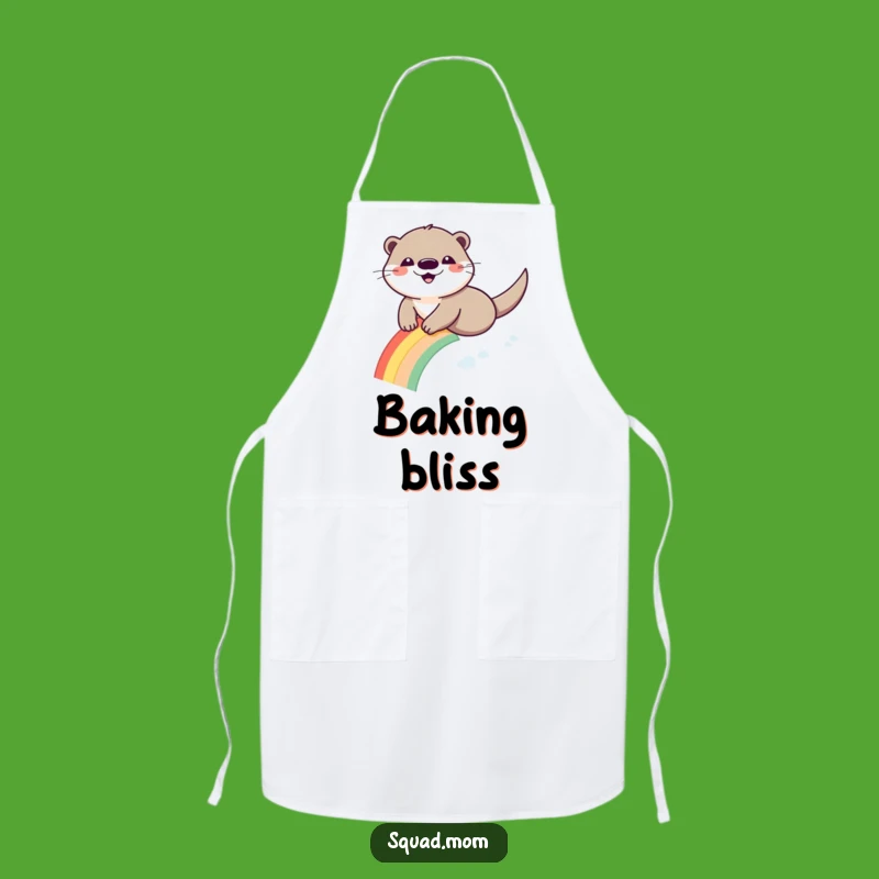 Funny Otter Rainbow Apron - Whimsical Kitchen Wear for Cheerful Cooking
