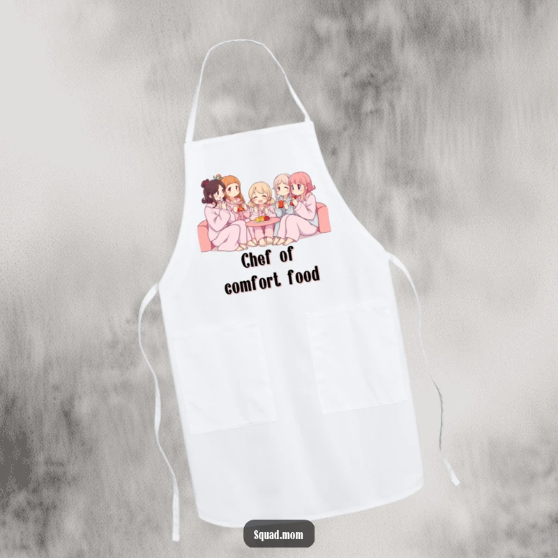Funny apron for women who love pajamas and making snacks, ideal for kitchen fun.