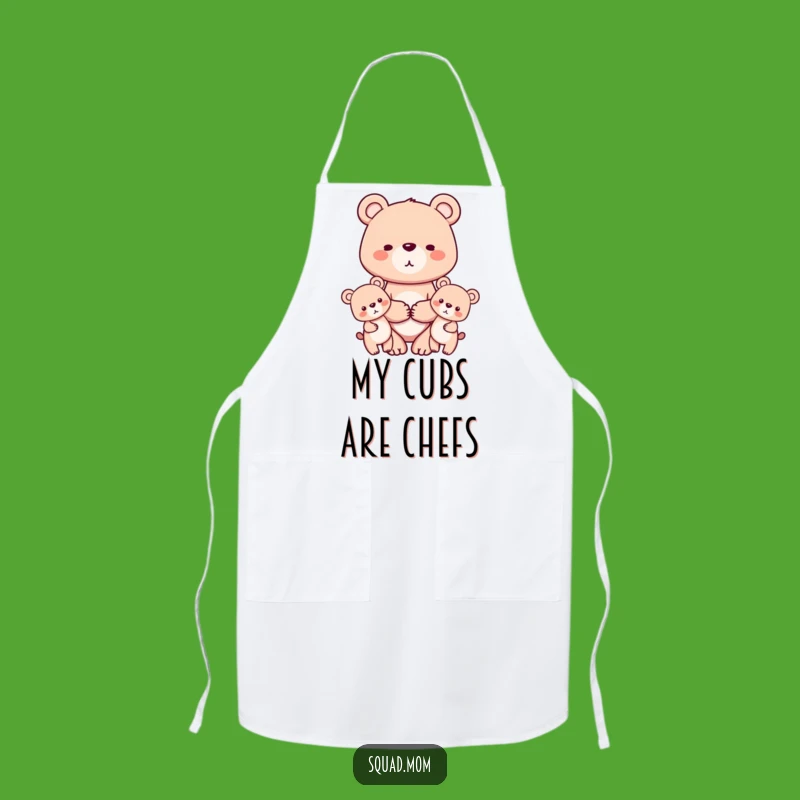 Funny Bear Mom & Cubs Apron - Heartwarming Kitchen Wear for Family Meals