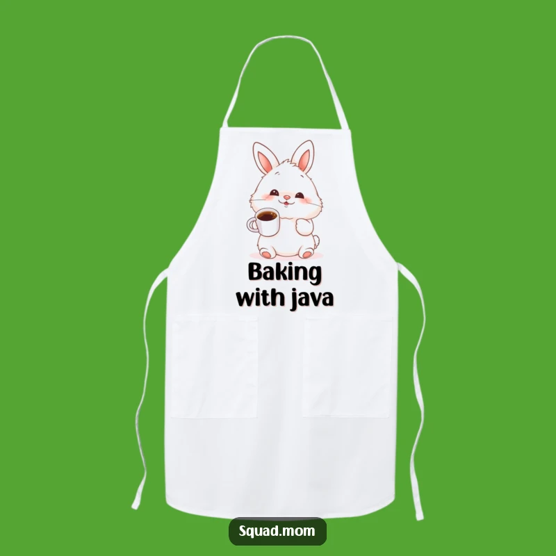 Funny Bunny Coffee Apron: Cute Nose Wiggle Kitchen Gift