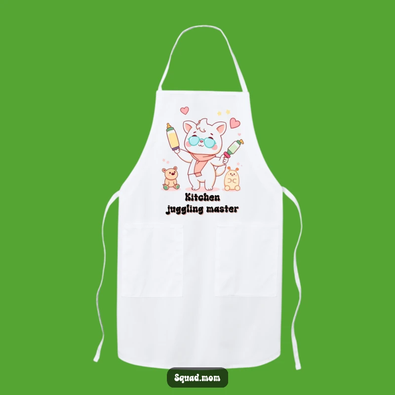 Funny Kawaii Mom Juggling Apron - Cute Mom Life Kitchen Wear!