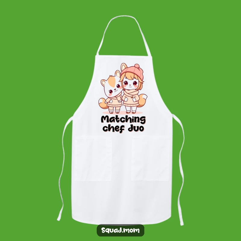 Funny Kawaii Mom Matching Outfit Apron - Cute Mom Child Kitchen Wear!