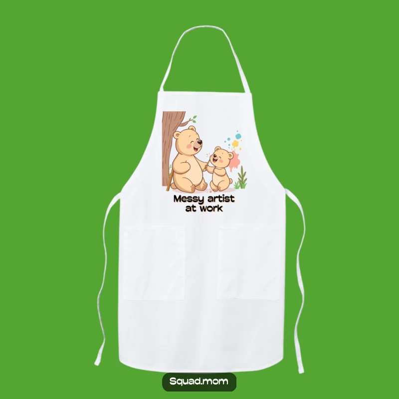 Funny Bear Mom Apron: Creative Fun, Perfect Gift for Artistic Moms