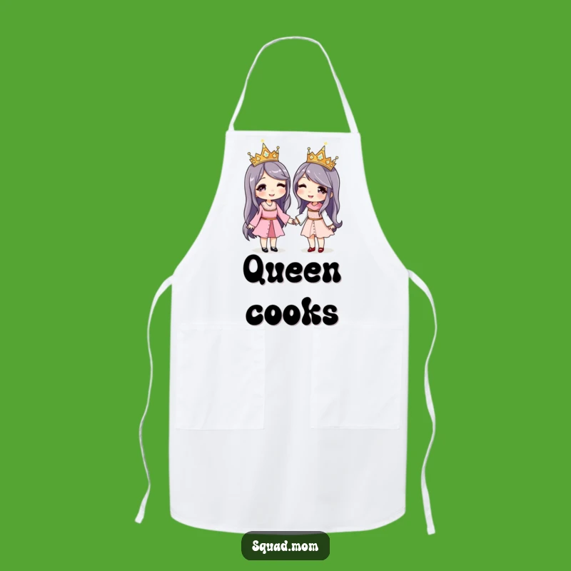 Funny Matching Crowns Apron: Queen Besties Kitchen Style - Gift
