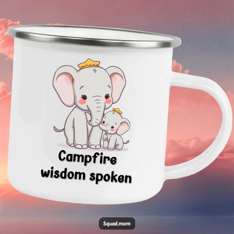 Funny Wise Elephant Mom Giving Advice to Calf, Outdoor Humorous Family Gift