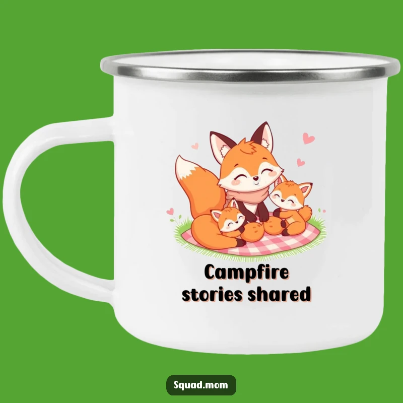 Funny Fox Mom Camping Mug - Family Picnic Adventure, Outdoor Gift!