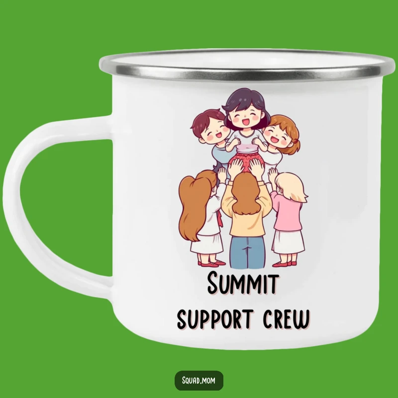 Funny Support Squad Camping Mug: Women Lifting Friend, Outdoor Hilarious Gift!