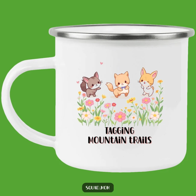 Funny Animal Friends Camp Mug: Playful Tag & Outdoor Adventures