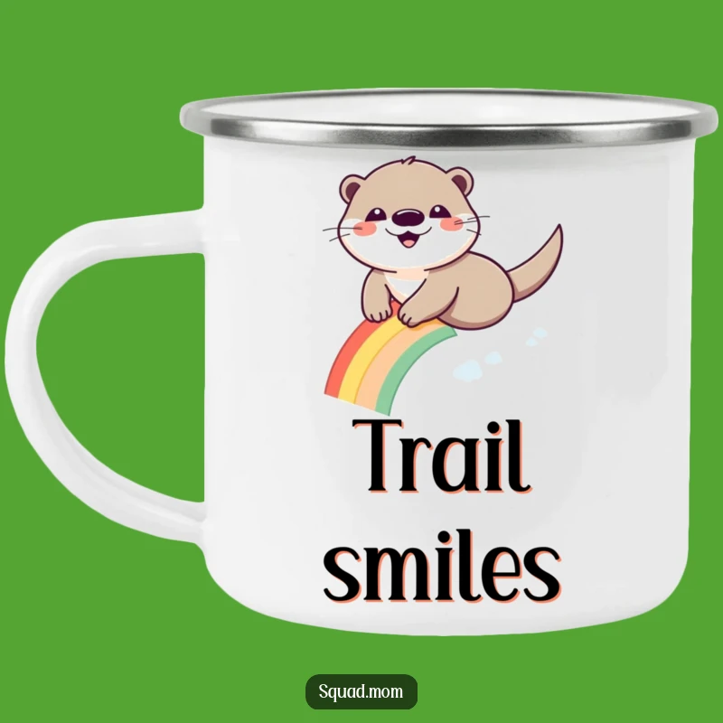 Funny Otter Rainbow Camping Mug - Durable & Joyful Outdoor Adventure Cup