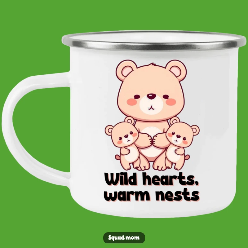 Funny Bear Mom & Cubs Camping Mug - Durable & Heartwarming Outdoor Drinkware