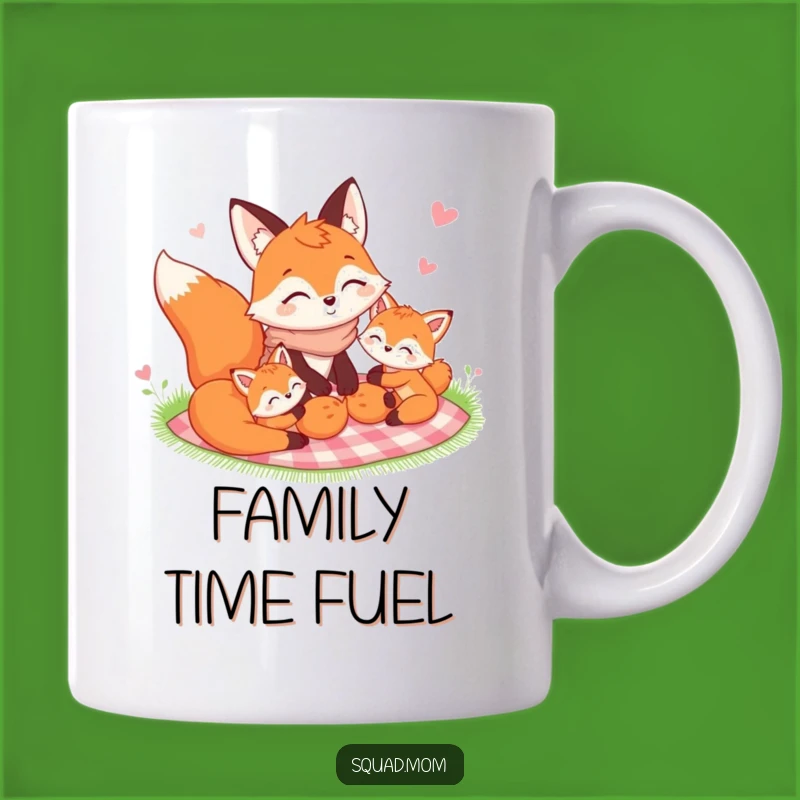 Funny Fox Mom Picnic Mug - Happy Kits Family Fun, Perfect Gift!
