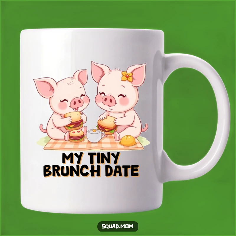 Funny Piglet Picnic Mug: Mom & Baby Sharing Sandwiches, Cute Gift Idea