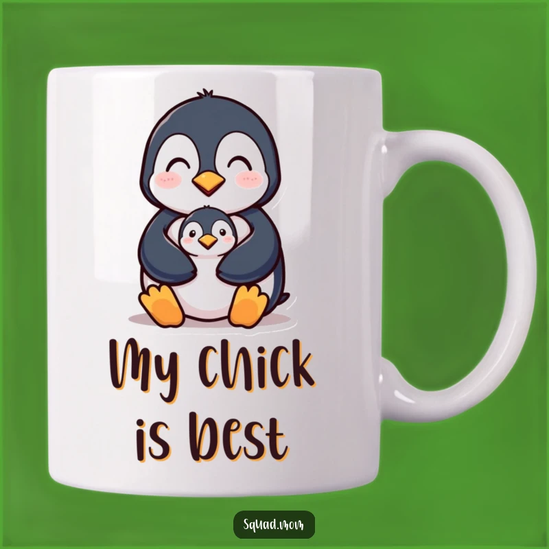 Funny Penguin Mom & Chick Mug - Heartwarming Protection - A Touching Funny Gift!