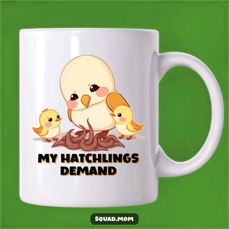 Funny Mama Bird Mug: Feeding Worms, Adorable Bird Family Cute Gift