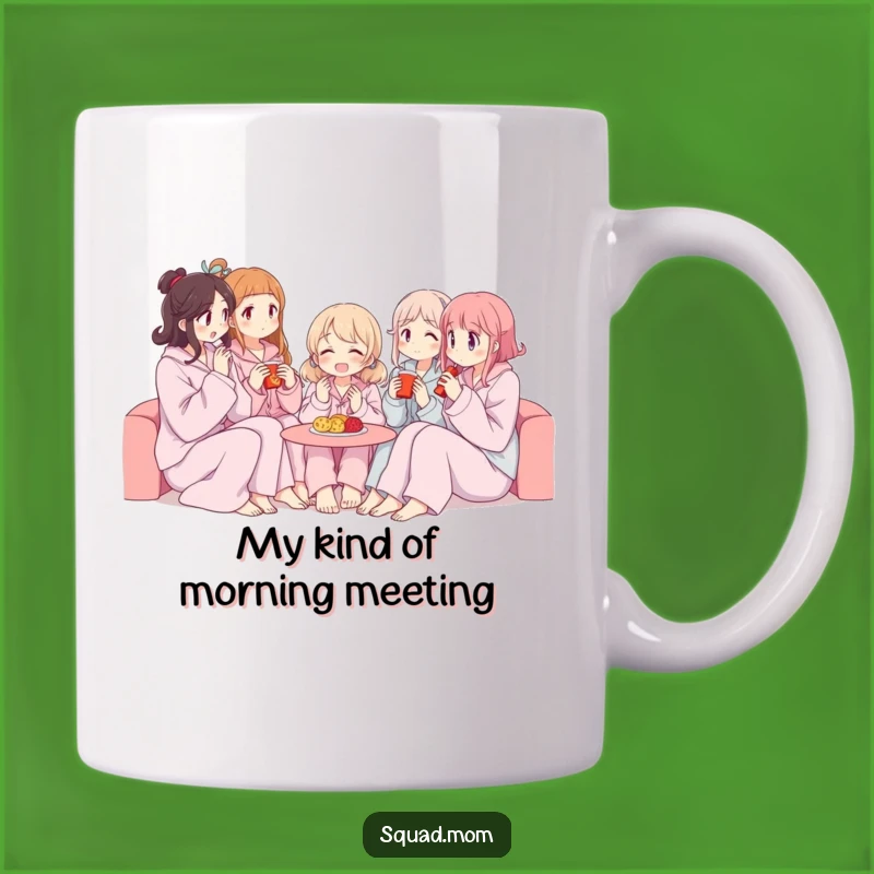 Funny Pajama Party Mug: Women Sharing Snacks, Perfect Comfort Gift