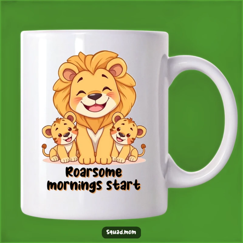 Funny Lion Mom Mug - Protective & Playful Cub Gift