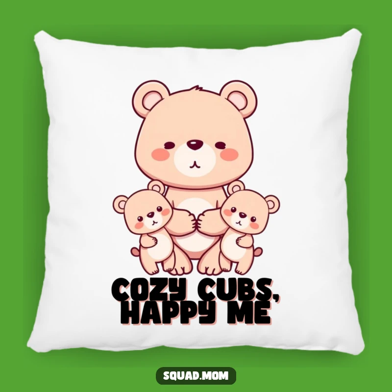Funny Bear Mom & Cubs Pillow - Comfy & Heartwarming Accent for Cozy Spaces