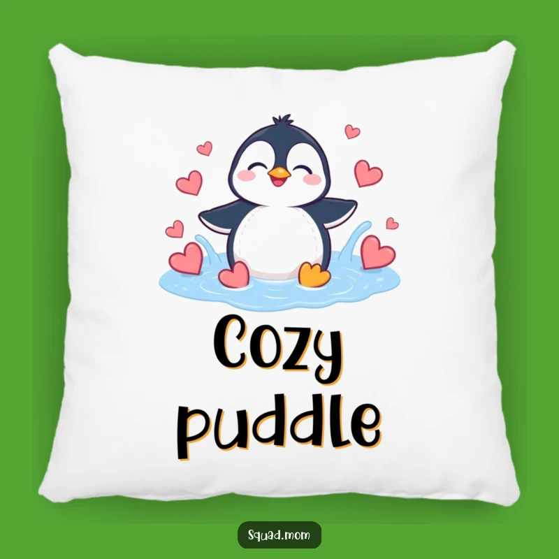 Funny Penguin Heart Splash Pillow - Soft & Giggling Accent Pillow