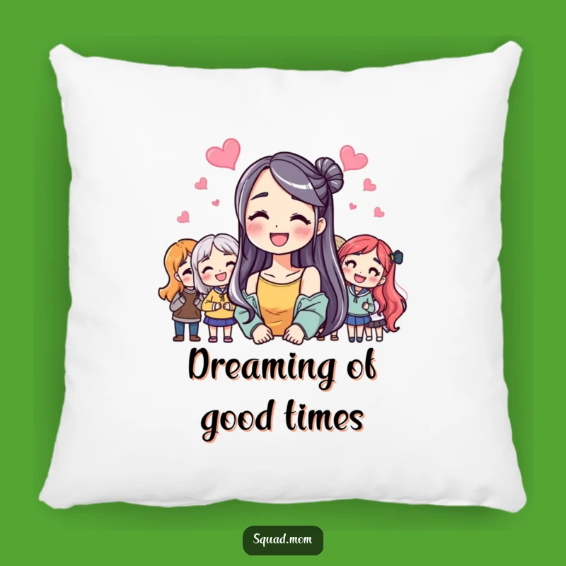 Funny Friendship Smile Pillow: Comfy Woman with Friends, Plush Hilarious Gift!