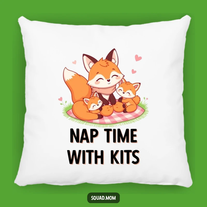 Funny Fox Mom Pillow - Family Picnic Comfort, Cozy Gift!
