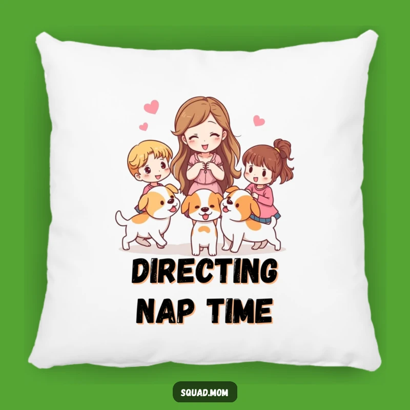 Funny Herder Pillow: Woman Leading Women Like Pups, Cozy Decor