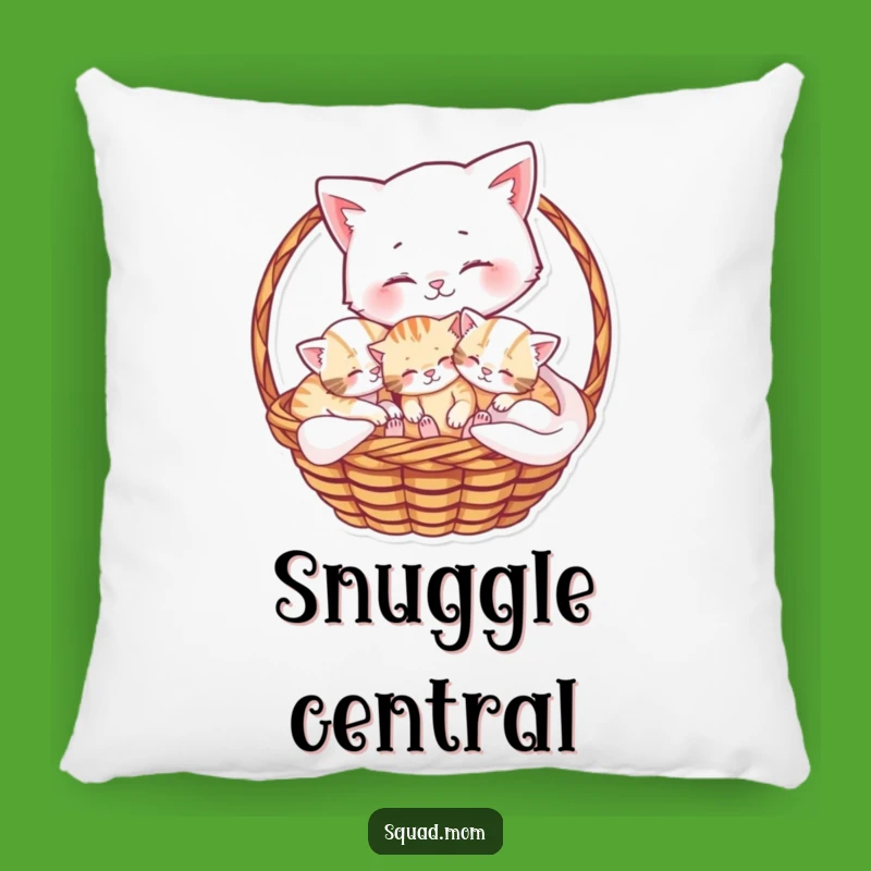 Mama Cat Cuddle Pillow: Soft Kitten Basket Comfort Gift
