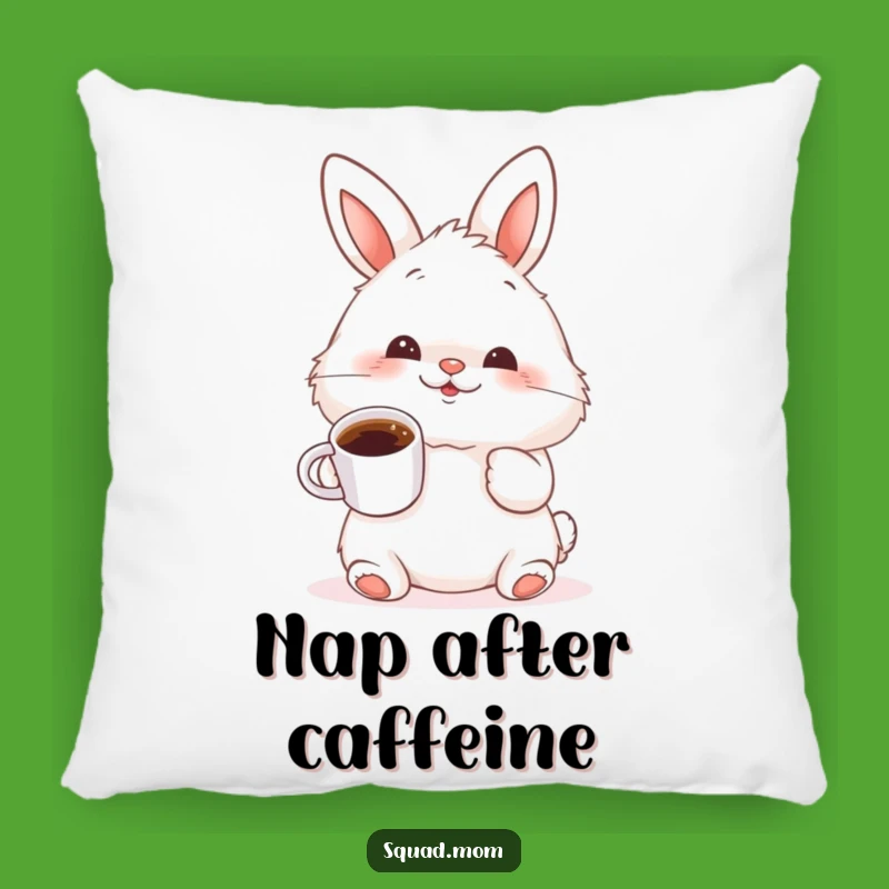 Funny Bunny Coffee Pillow: Wiggle Nose Cuddle Cushion