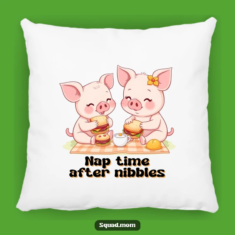 Funny Piglet Picnic Pillow: Cozy Mom & Baby Cuddles, Hilarious Decor Gift