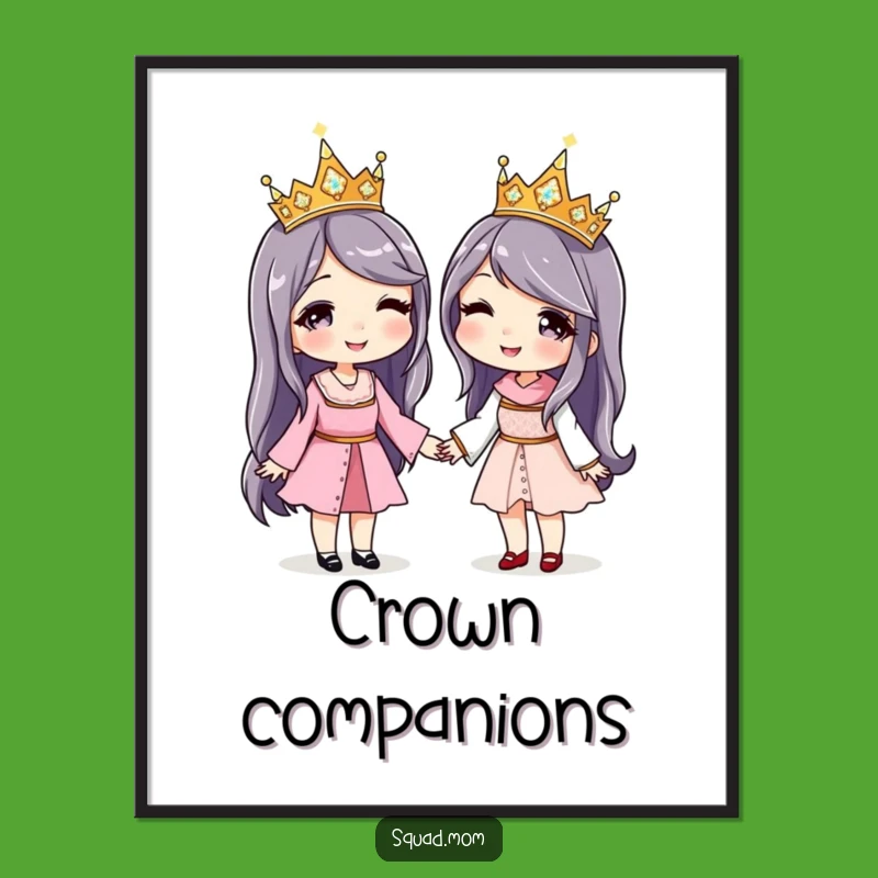 Funny Matching Crowns Digital Art: Royal Besties - Instant Gift