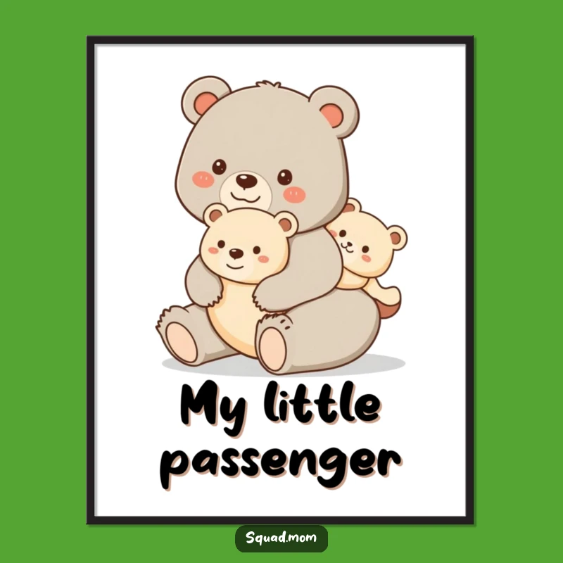 Funny Bear Mom Digital Art - Printable Hugging Art Gift