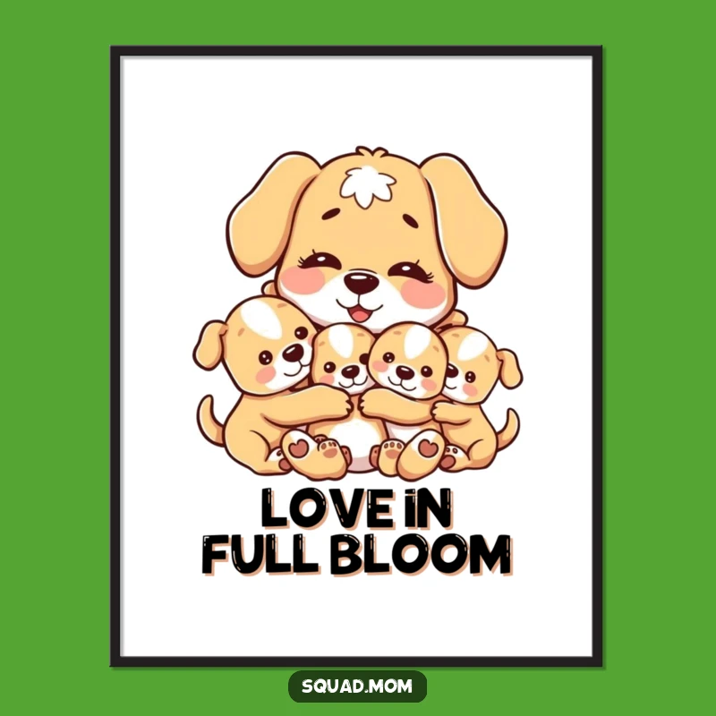 Funny Dog Mom Digital Print: Instant Motherly Dog Hug Art Gift