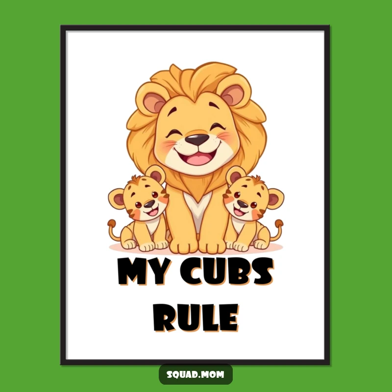 Funny Lion Mom Digital Art - Printable Wild Art Gift