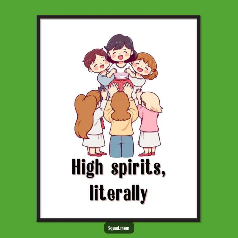 Funny Support Squad Digital Print: Women Lifting Friend, Instant Hilarious Gift!