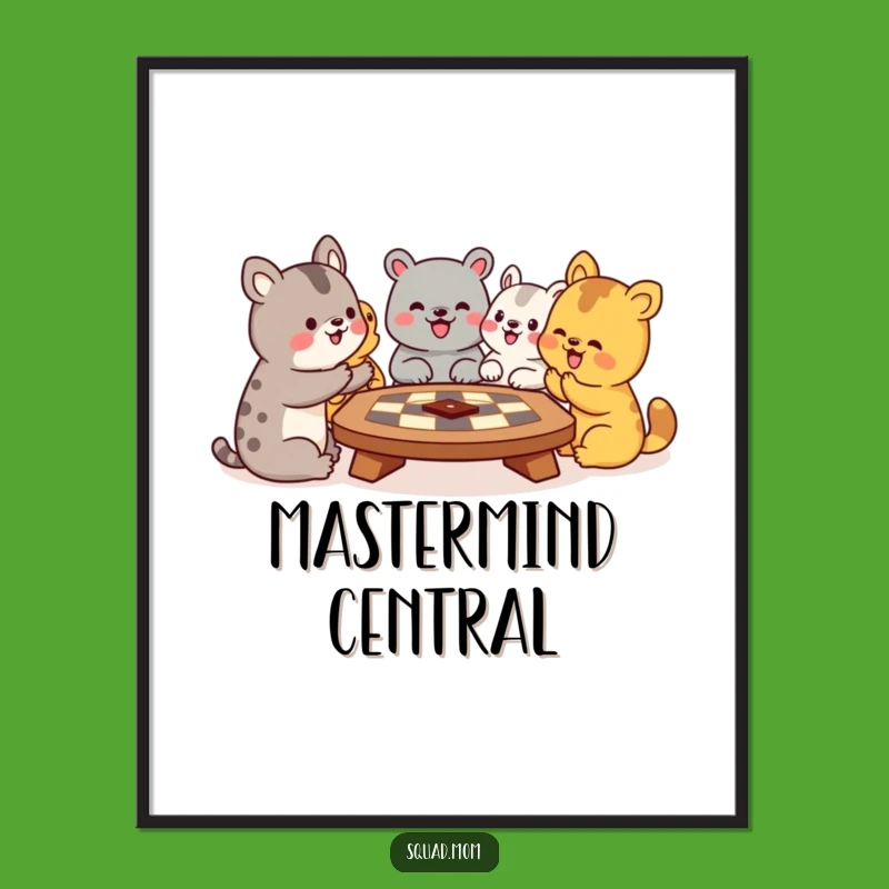 Funny Animal Board Game Digital Print: Instant Hilarious Friends Wall Decor Gift