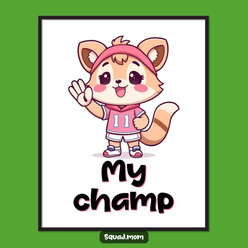 Funny Kawaii Mom Friend Digital Art - Instant Cheer Art
