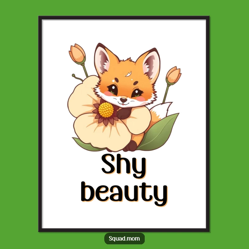 Funny Fox Cub Digital Art - Playful Printable Wall Decor for Fun
