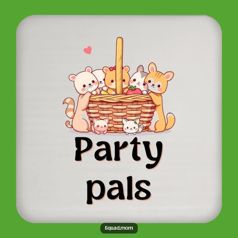 Funny Animal Friends Coaster Set: Protect Surfaces with Joyful Picnics