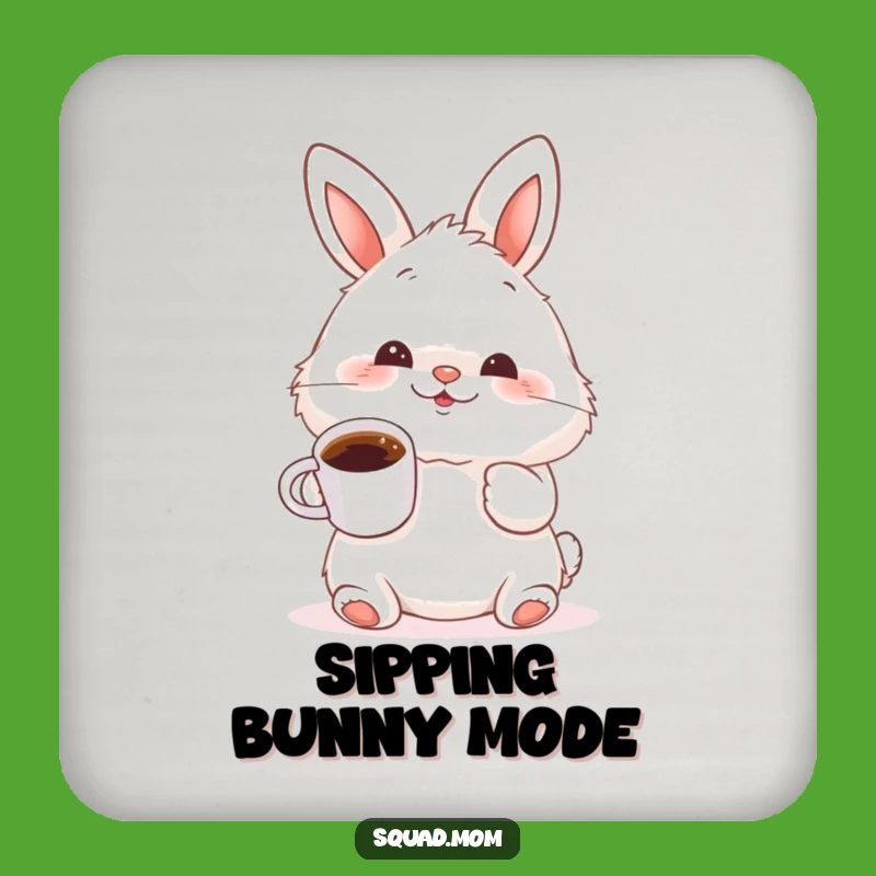 Funny Bunny Coffee Drink Coaster: Cute Nose Wiggle Table