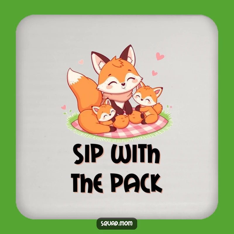 Funny Fox Mom Coaster - Family Picnic Protection, Gift Set!