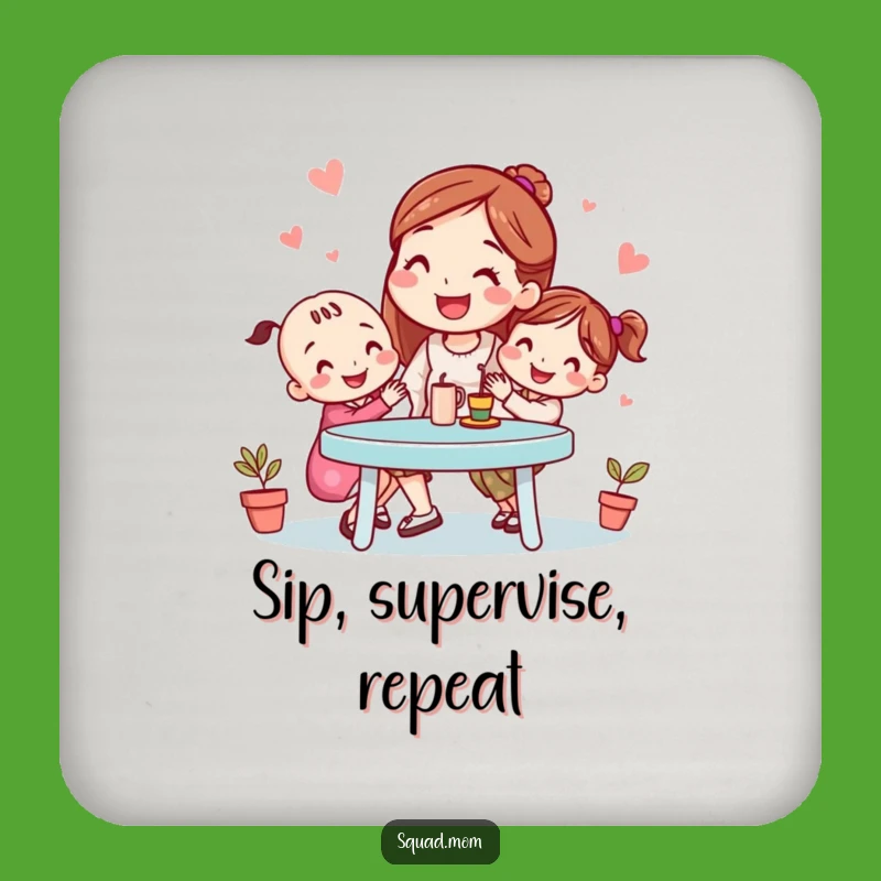 Funny Mom Friend Playdate Coasters - Protect Surfaces with Hilarious Charm