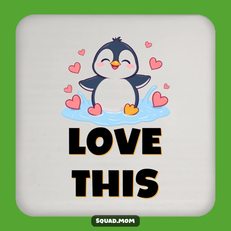 Funny Penguin Heart Splash Coaster - Giggling Decor for Table Protection