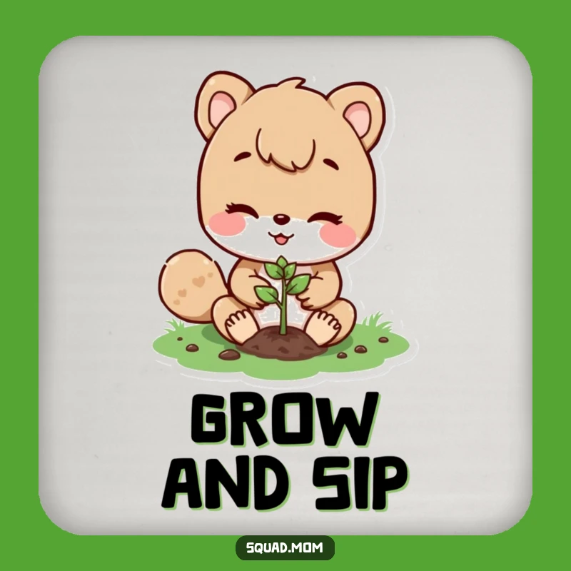 Funny Animal Mom Coaster Set: Protect Surfaces with Nurturing Style