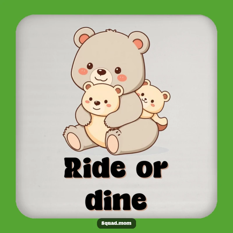 Funny Bear Mom Coasters - Protect Surfaces Gift