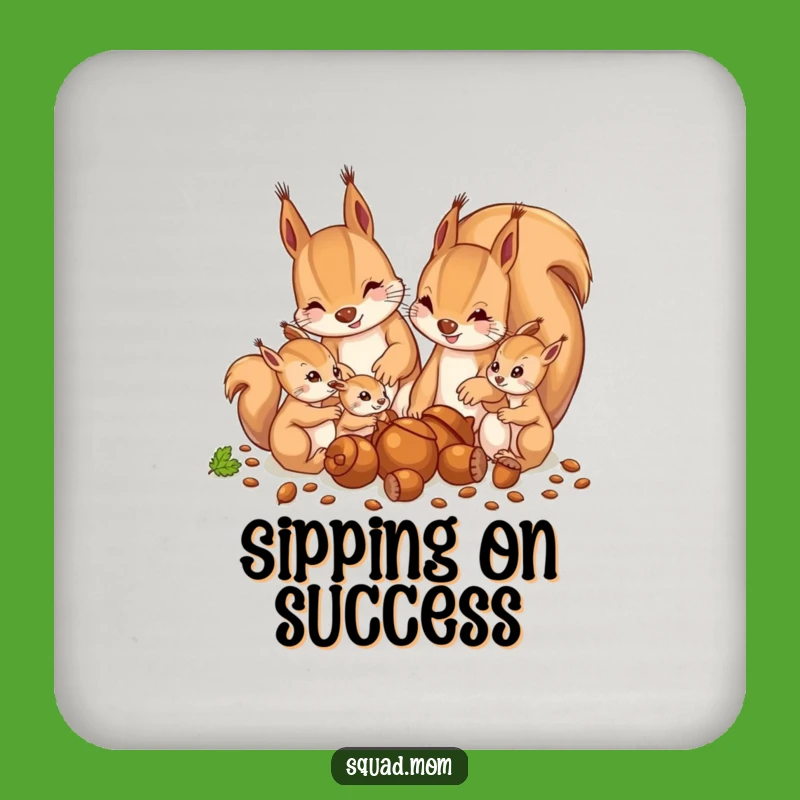 Funny Squirrel Acorn Coasters: Protect with Woodland Humor, Gift Set