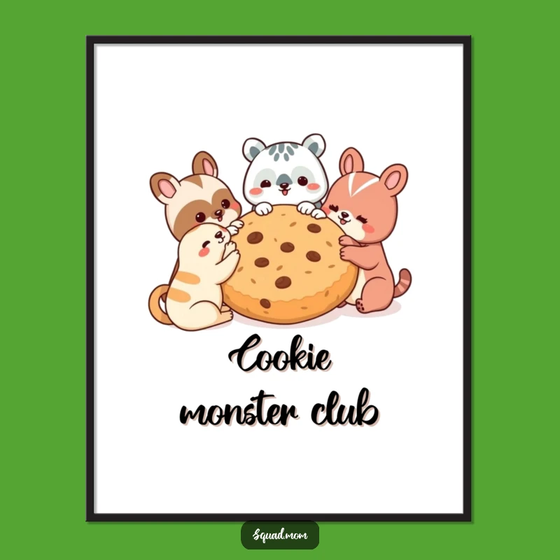 Funny Animal Friends Cookie Fiesta Poster - Bring Hilarious Art Home - Great Funny Gift!