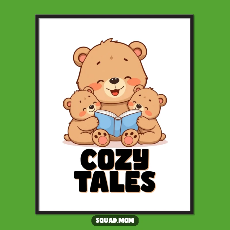 Funny Bear Mom Poster: Decorate with Heartwarming Tales and Family Love
