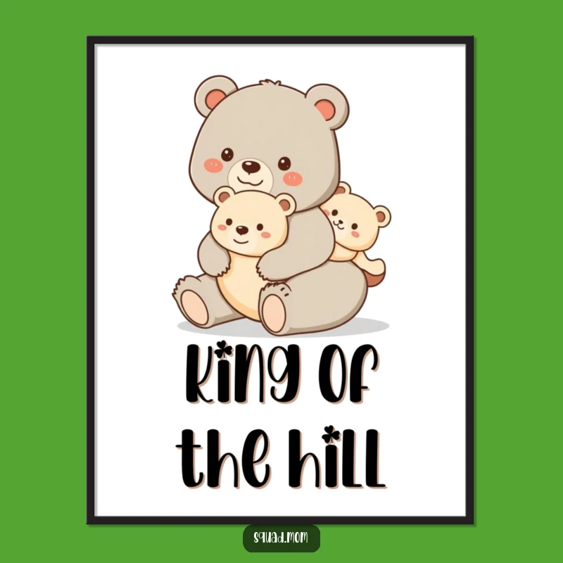 Funny Bear Family Poster - Adorable Wall Art Gift