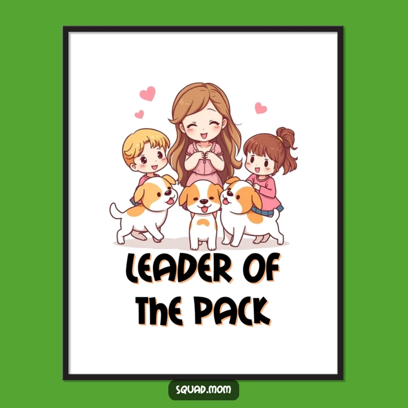 Funny Herding Poster: Woman Directing Women Like Puppies, Playful Art