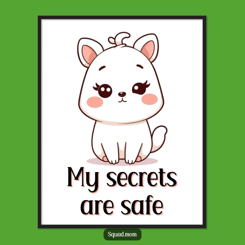 Funny Kawaii Mom Animal Wink Poster - Adorable Art for a Knowing Smile!