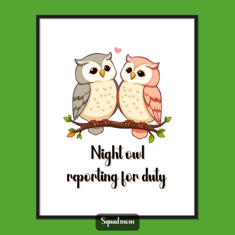 Funny Owl Moms Gossip Poster - Wise Birds Art - Gift Idea